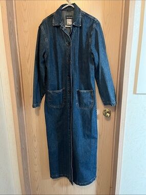 French Dressing Longline Denim Coat - Dark Blue